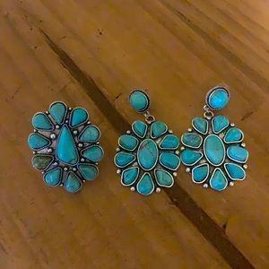Turquoise (Faux) Earrings + Ring 💙